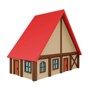 Medieval house. 3d rendering.