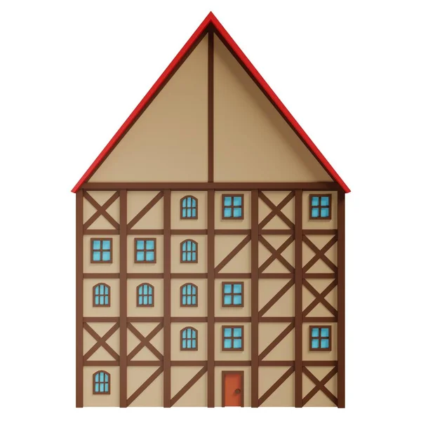 Edifício Medieval Renderização — Fotografia de Stock