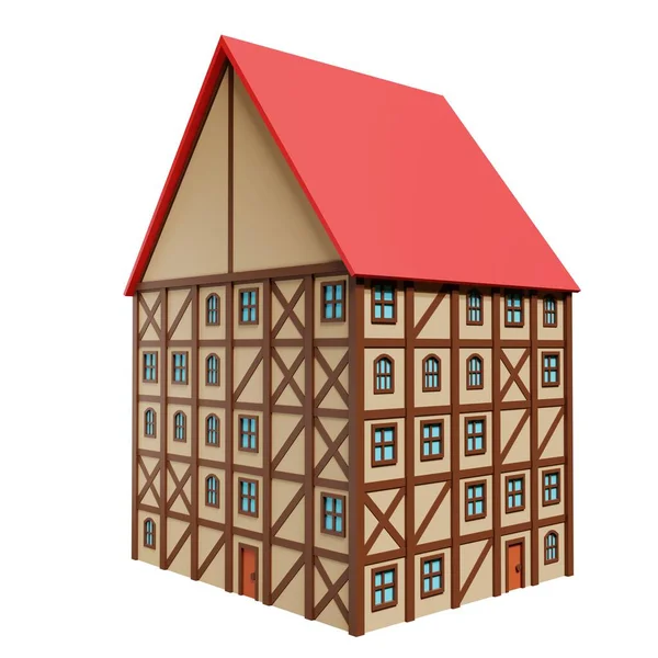 Edificio Medieval Renderizado —  Fotos de Stock