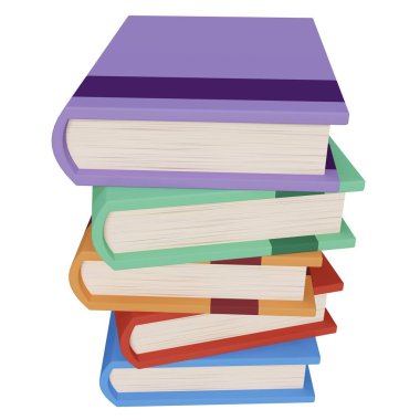 Renkli kitap fantezisi. 3d oluşturma.