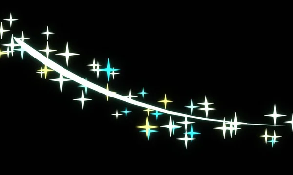 Curva Estrelas Brilhantes Renderização — Fotografia de Stock
