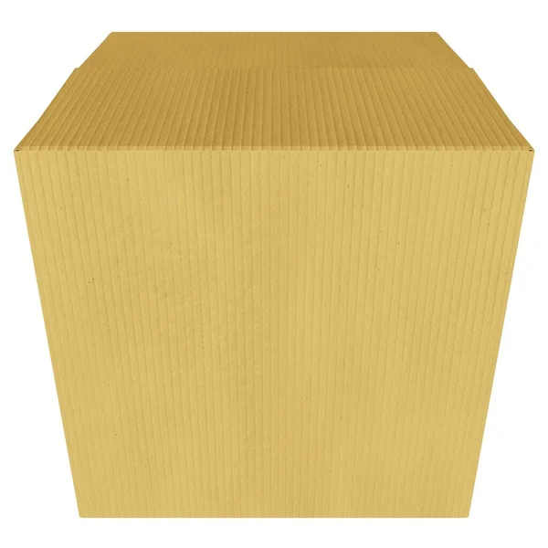 Caja Cartón Sobre Fondo Blanco Renderizado —  Fotos de Stock