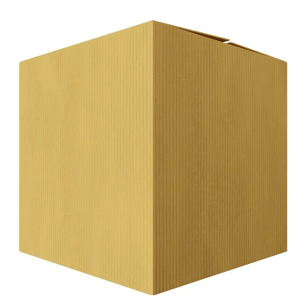 Картонна Коробка Білому Тлі Візуалізація — стокове фото