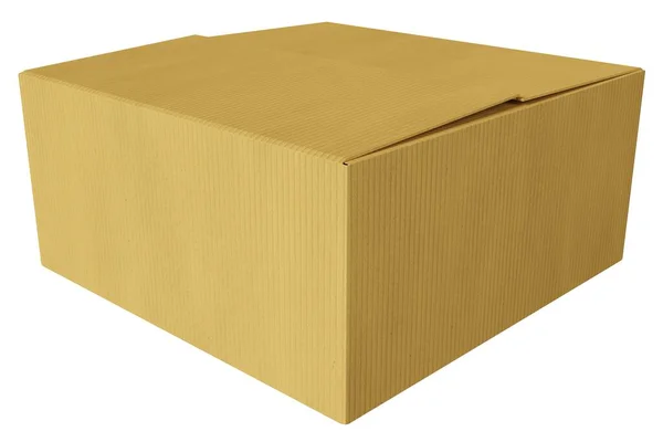 Beyaz Arka Planda Bir Karton Kutu Oluşturma — Stok fotoğraf