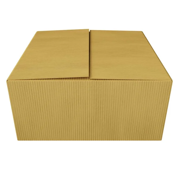 Картонная Коробка Белом Фоне Рендеринг — стоковое фото