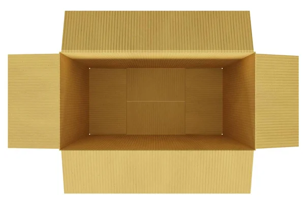 Картонная Коробка Белом Фоне Рендеринг — стоковое фото