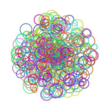 Renkli üst üste binen daireler, kabarcıklar arka plan.