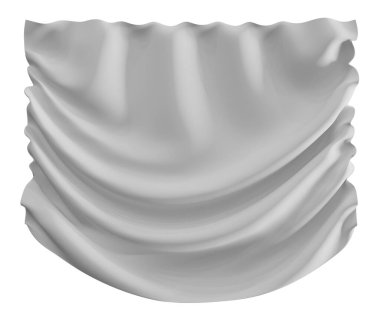 Beyaz arka planda beyaz örtü. 3d oluşturma.