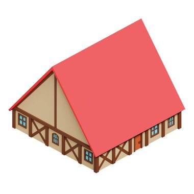 Medieval house. 3d rendering.