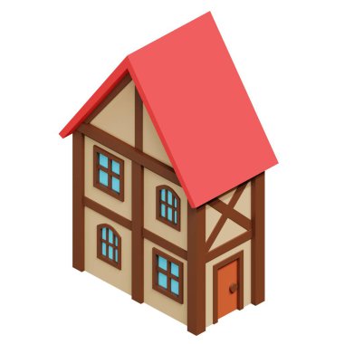 Medieval house. 3d rendering.