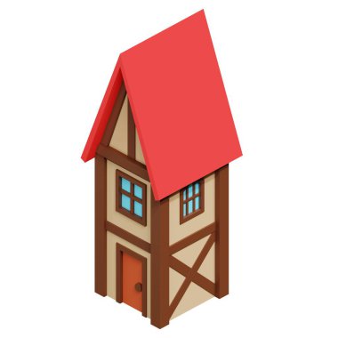 Medieval house. 3d rendering.