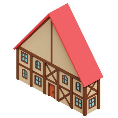 Medieval house. 3d rendering.