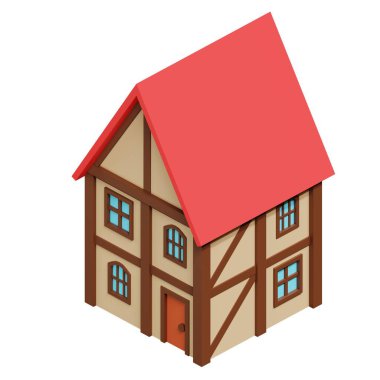 Medieval house. 3d rendering.