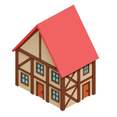 Medieval house. 3d rendering.