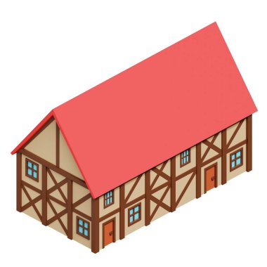 Medieval house. 3d rendering.