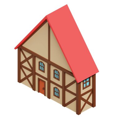 Medieval house. 3d rendering.