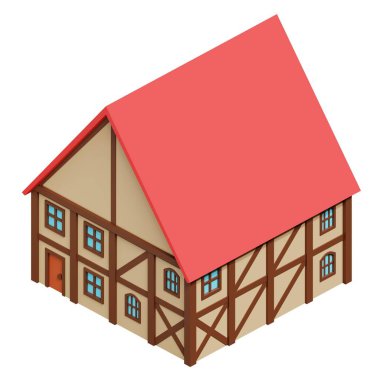 Medieval house. 3d rendering.