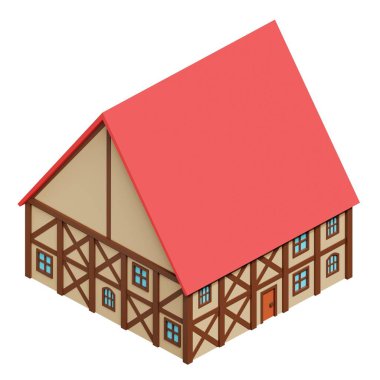 Medieval house. 3d rendering.