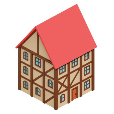 Medieval house. 3d rendering.