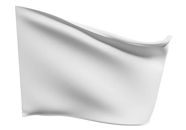 Die Weiße Fahne Flattert Darstellung — Stockfoto