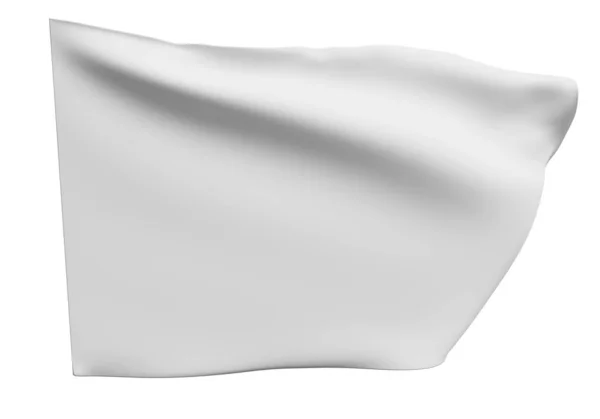 Bandeira Branca Tremer Renderização — Fotografia de Stock