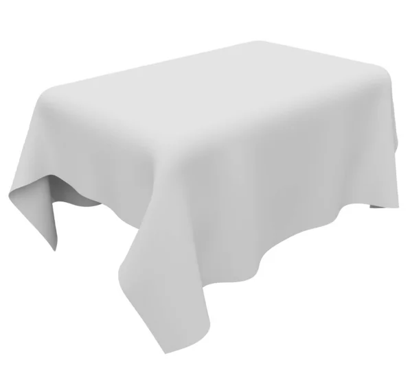 Beyaz Arka Plandaki Beyaz Masa Örtüsü Oluşturma — Stok fotoğraf