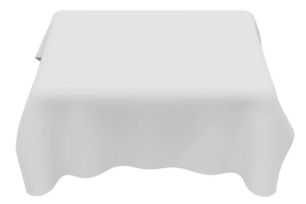 白色背景上的白色桌布 3D渲染 — 图库照片