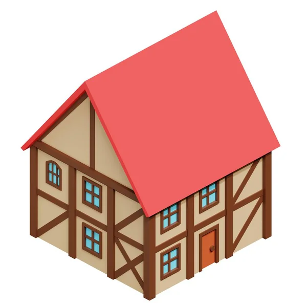 Medieval House Rendering — Zdjęcie stockowe