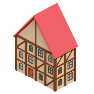 Medieval house. 3d rendering.