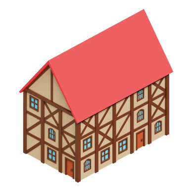 Medieval house. 3d rendering.