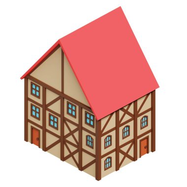 Medieval house. 3d rendering.