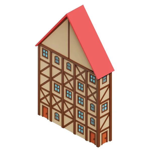 中世の建物 3Dレンダリング — ストック写真