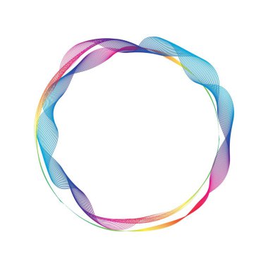 Abstract rainbow circle wave frame background. Vector illustration.