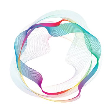 Abstract rainbow circle wave frame background. Vector illustration.
