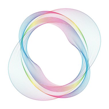 Abstract rainbow circle wave frame background. Vector illustration.