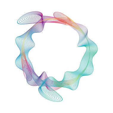 Abstract rainbow circle wave frame background. Vector illustration.