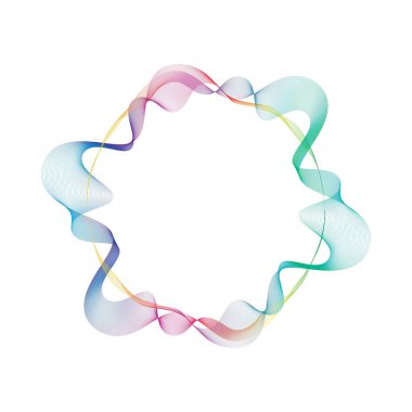 Abstract rainbow circle wave frame background. Vector illustration.