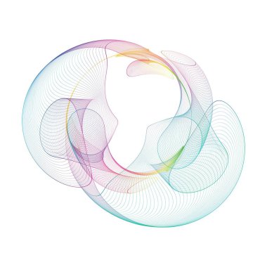 Abstract rainbow circle wave frame background. Vector illustration.