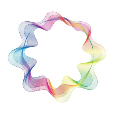 Abstract rainbow circle wave frame background. Vector illustration.