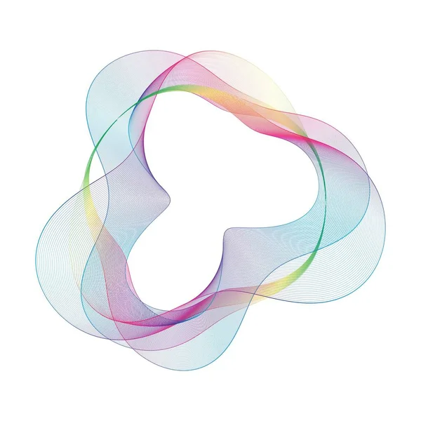 Abstract Rainbow Circle Wave Frame Background Vector Illustration — Stock vektor