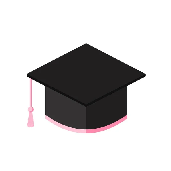 Vecteur Graduation Isolé Sur Fond Blanc Icône Graduation Cap — Image vectorielle