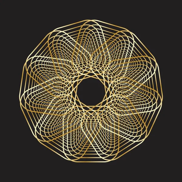 stock vector Gold Spirograph wreath. Vector illustration.