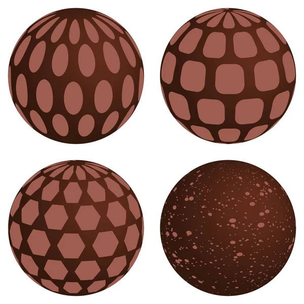 Çikolata Topu Vektör Illüstrasyonu — Stok Vektör