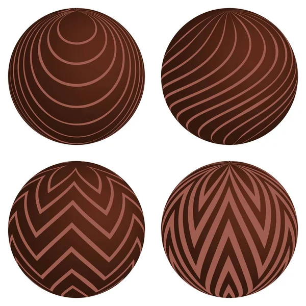 Chocolate Ball Ilustrasi Vektor - Stok Vektor