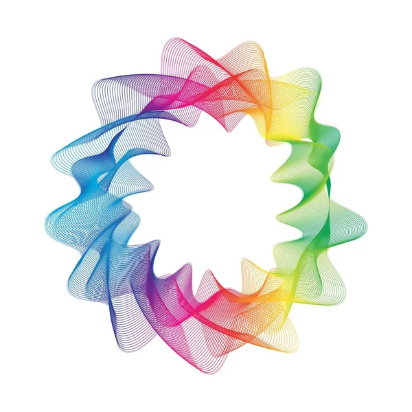 Abstract Rainbow Circle Wave Frame Background Vector Illustration — Stockvektor