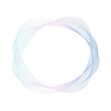 Soyut pembe ve mavi daire dalga çerçeve arkaplanı. Vektör illüstrasyonu.