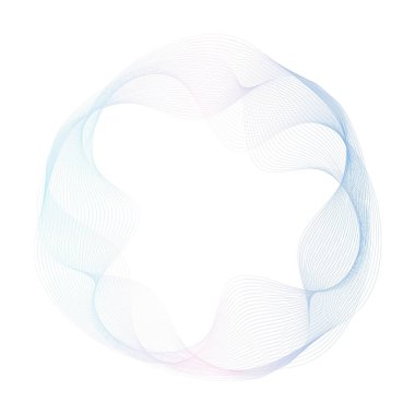 Soyut pembe ve mavi daire dalga çerçeve arkaplanı. Vektör illüstrasyonu.