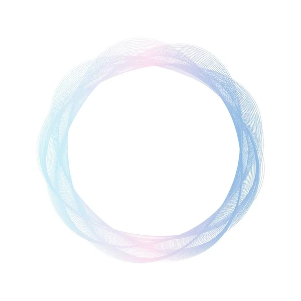 Astratto Rosa Blu Cerchio Onda Cornice Sfondo Illustrazione Vettoriale — Vettoriale Stock