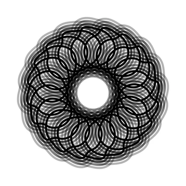 Черный Цветок Форме Спирографа Значок Векторная Иллюстрация — стоковый вектор