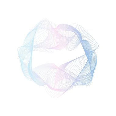 Soyut pembe ve mavi daire dalga çerçeve arkaplanı. Vektör illüstrasyonu.